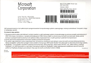 Microsoft Windows 11 Professional PL 64bit OEM (FQC-10544) Wersja fizyczna produktu! Dostępny od ręki!!