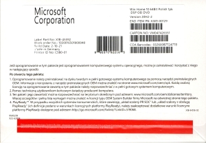 Microsoft Windows Home 10 64bit OEM DVD PL (KW9-00129) Wersja fizyczna produktu! Dostępny od ręki!